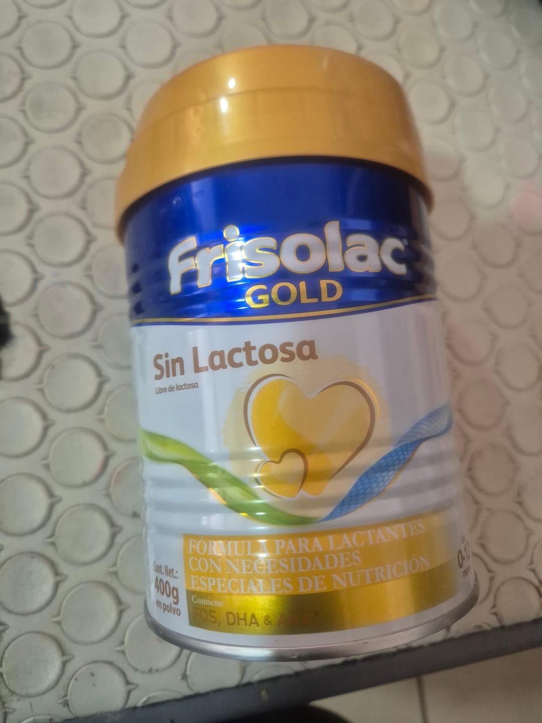 Customer photo review of Frisolac Gold Sin Lactosa (0 A 12 Meses) Pack C/ 800 Gr