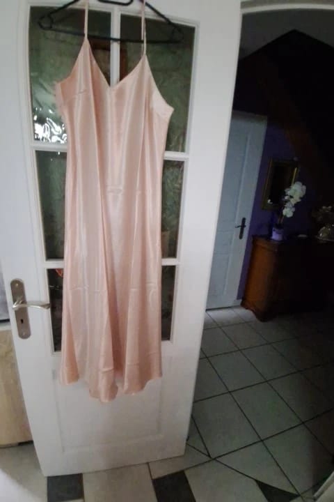 Customer photo review of Satin Camisole Sheer Sleepwear With Soft Lightweight Luxury | KIMLUD