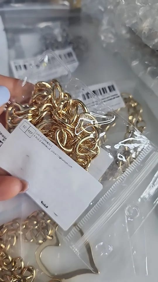 Customer photo review of Stainless Steel Necklace Hollow Heart Pendant — Gold | KIMLUD