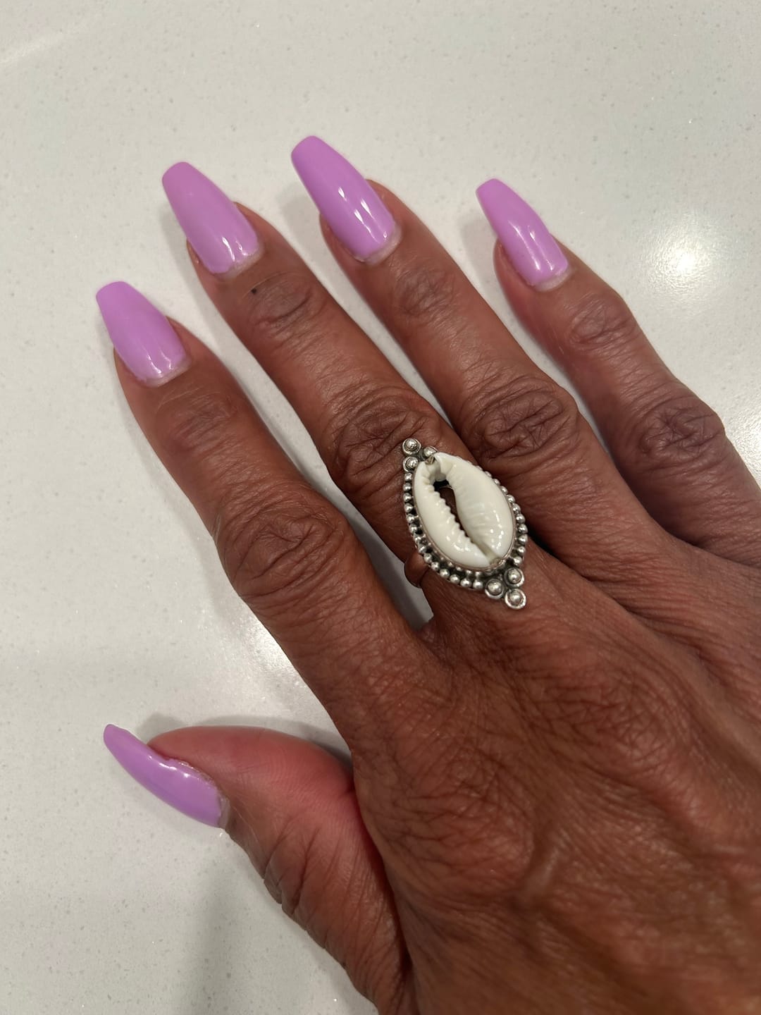 Customer photo review of Cowrie Shell Boho Ring Sterling Silver