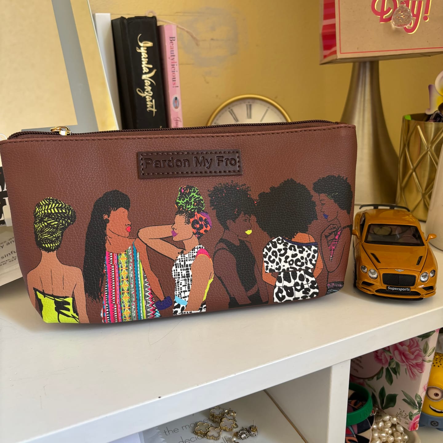 Customer photo review of Squad Espresso Brown Cosmetic Bag