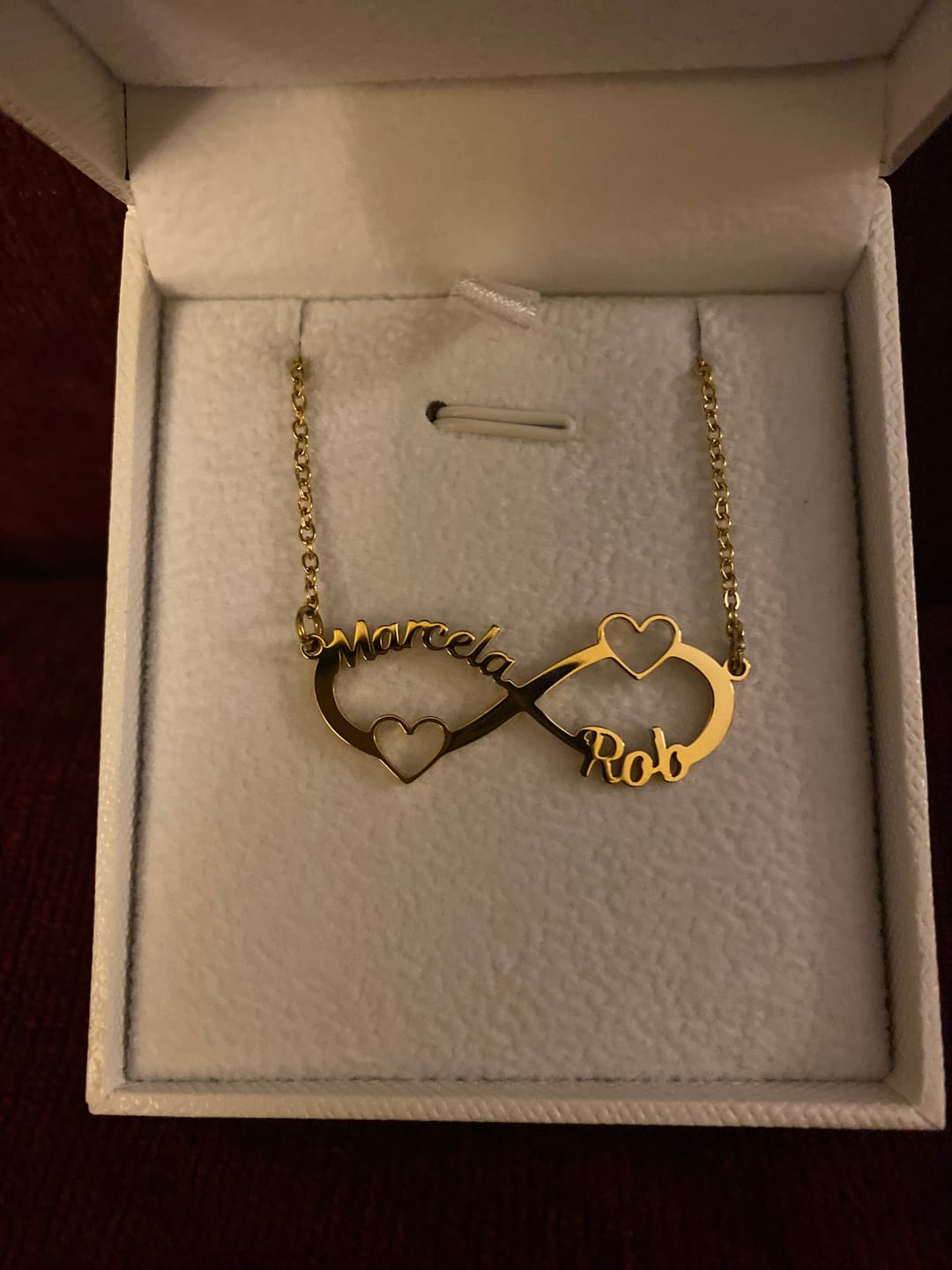 Customer photo review of Infinity Heart Name Necklace