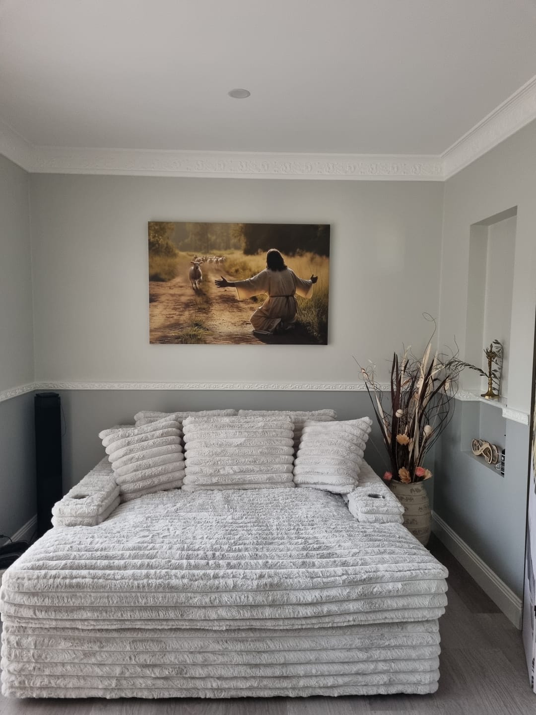 Customer photo review of Lamb Runs to Jesus Wall Art Canvas