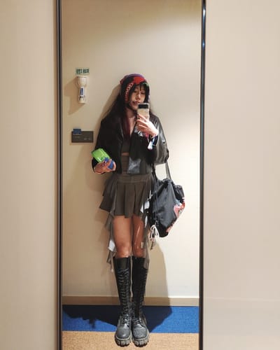 Customer photo review of Halter self tie mesh solid 2 piece cami top