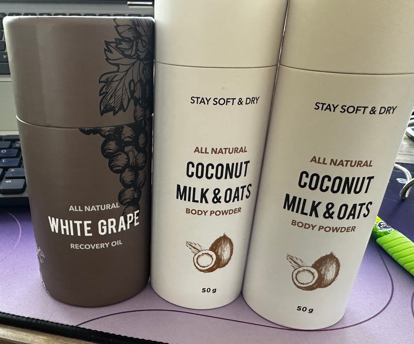 Customer photo review of Talc-Free Coconut Milk & Oats Body Powder