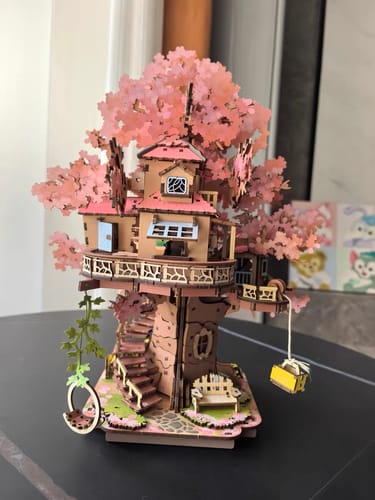 Customer photo review of Sakura Tree House DIY 3D Wooden Puzzle