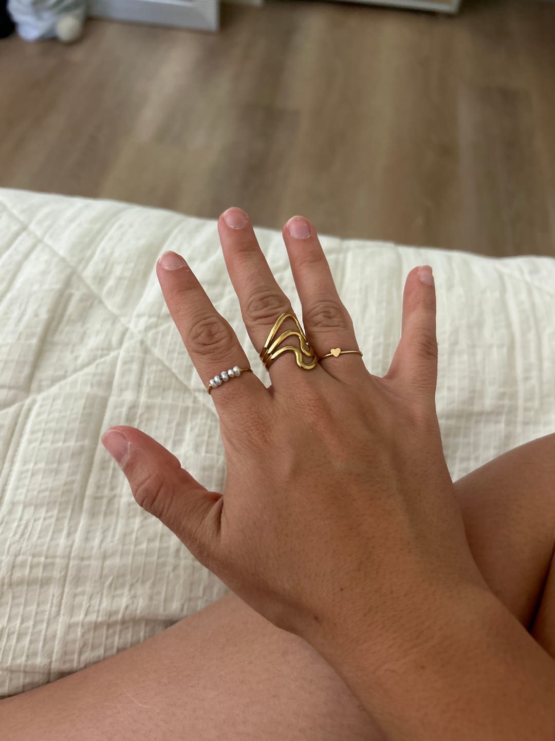 Customer photo review of Golden Waves Wrap Ring