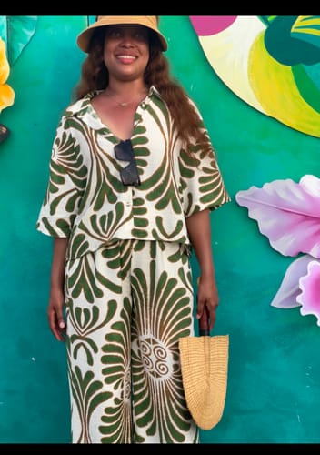 Customer photo review of Palm Reverie Linen Set