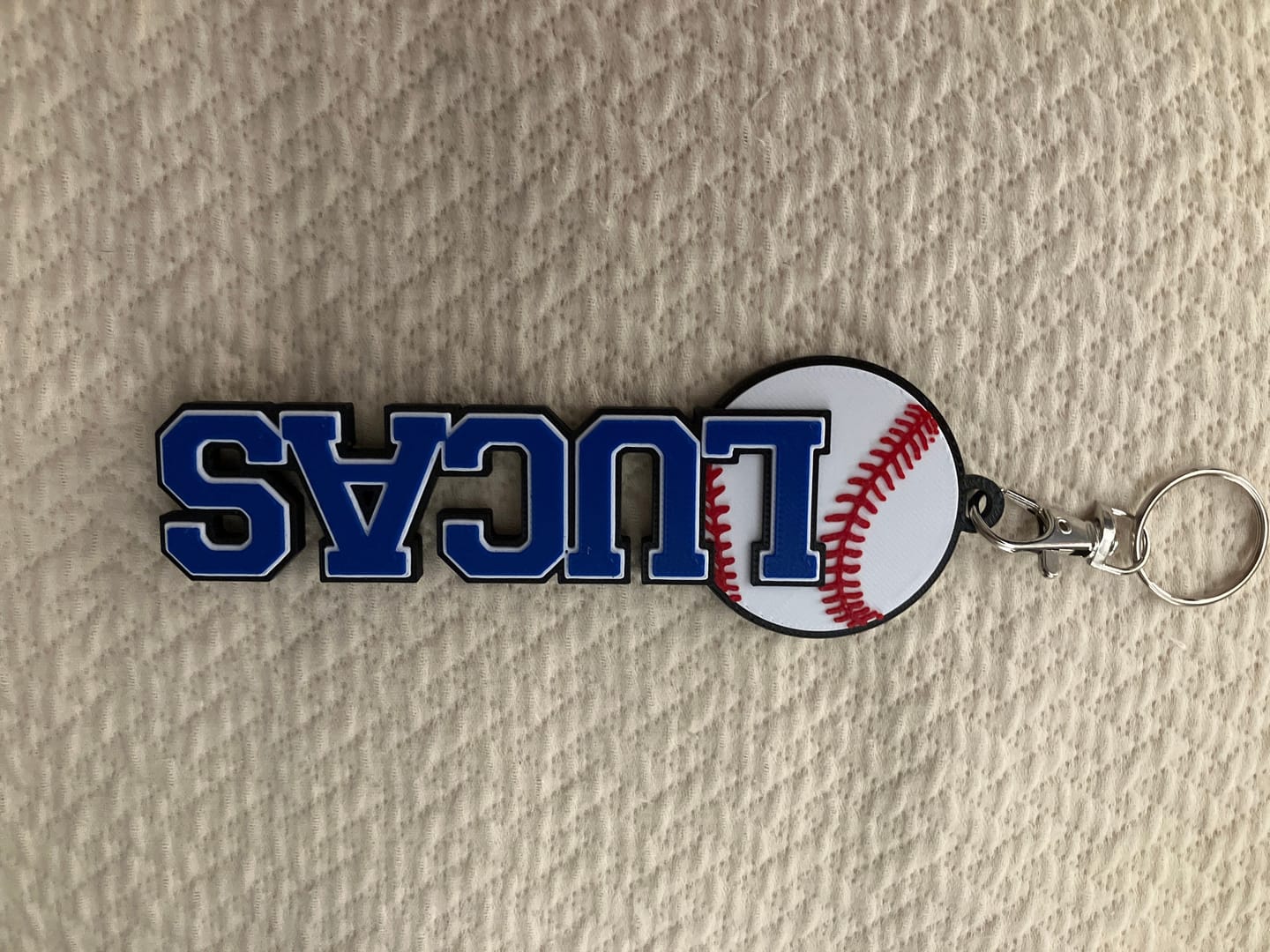 Customer photo review of Personalized Baseball Bag Tag - Team and Player Gift