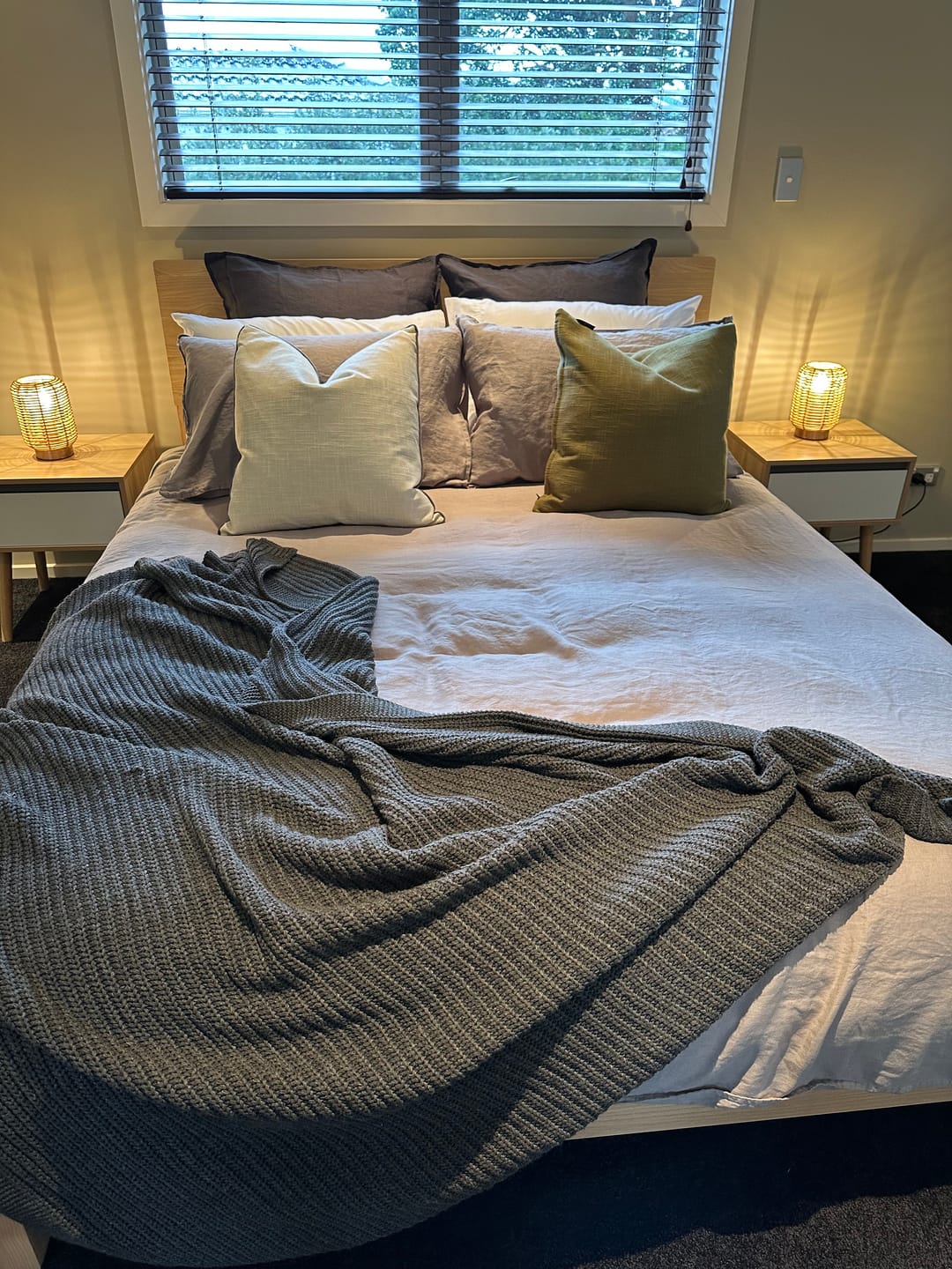Customer photo review of Modena Bed Frame, Queen, Oak