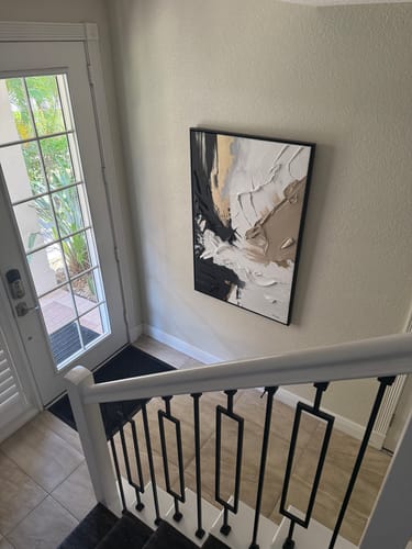 Customer photo review of Sculptural Strokes – Modern Textured Abstract Oil Painting on Canvas