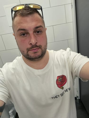 Customer photo review of THEY SEE ME ROLLIN - Premium T-Shirt