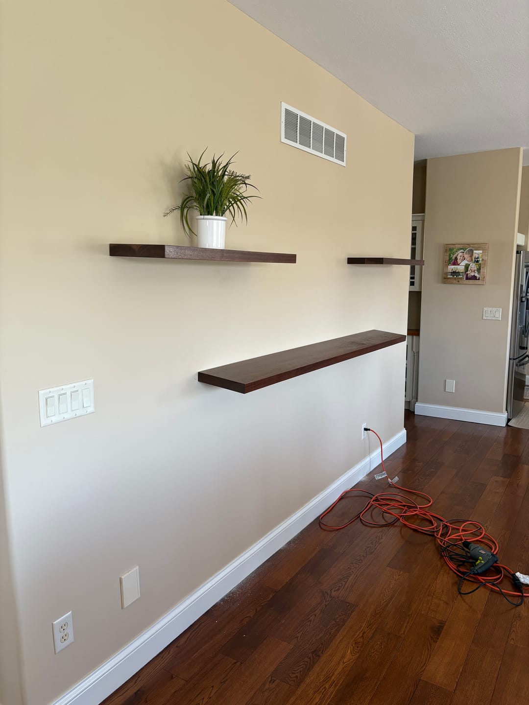 Customer photo review of Walnut Floating Shelves