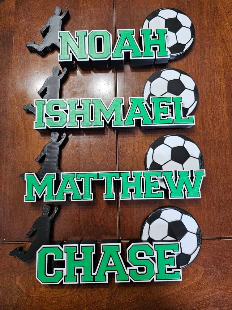 Customer photo review of Customized Nameplate for Soccer Player