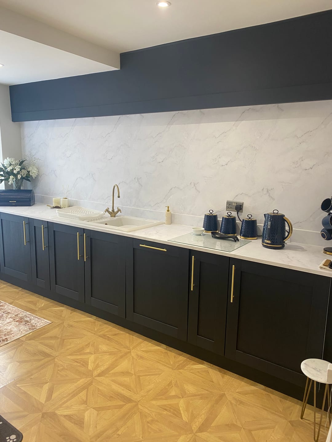 Customer photo review of Marmo - White Marble Effect Vinyl Furniture Wrap