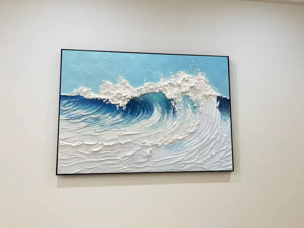 Customer photo review of Ocean And Sky Textured Painting Canvas #OS010