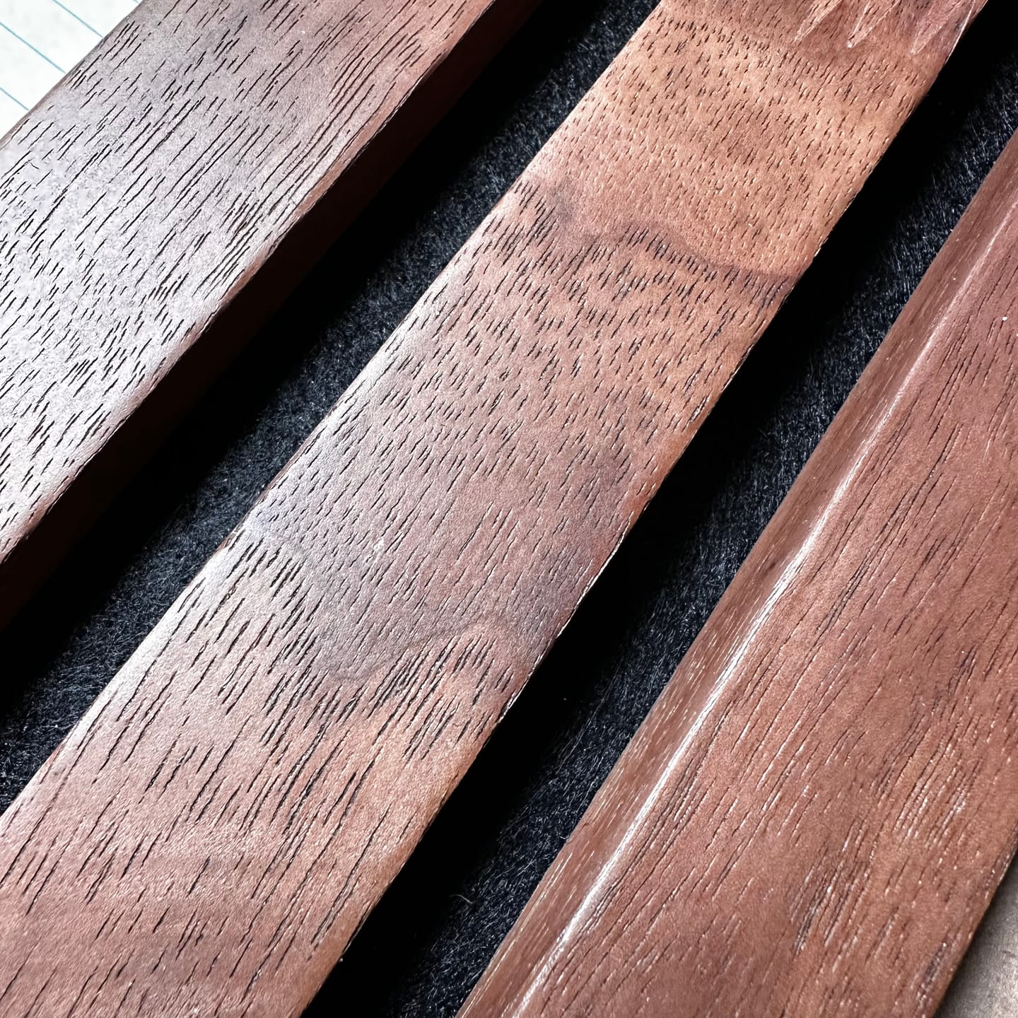 Customer photo review of Natural Walnut Acoustic Slat Panel 118" Sample