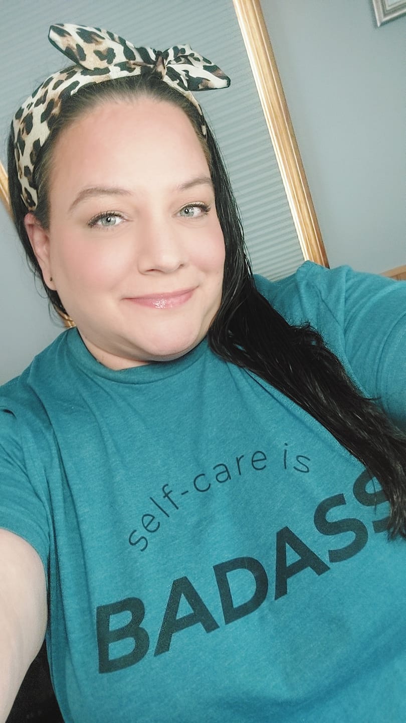 Customer photo review of Self-Care Is Badass T-Shirt