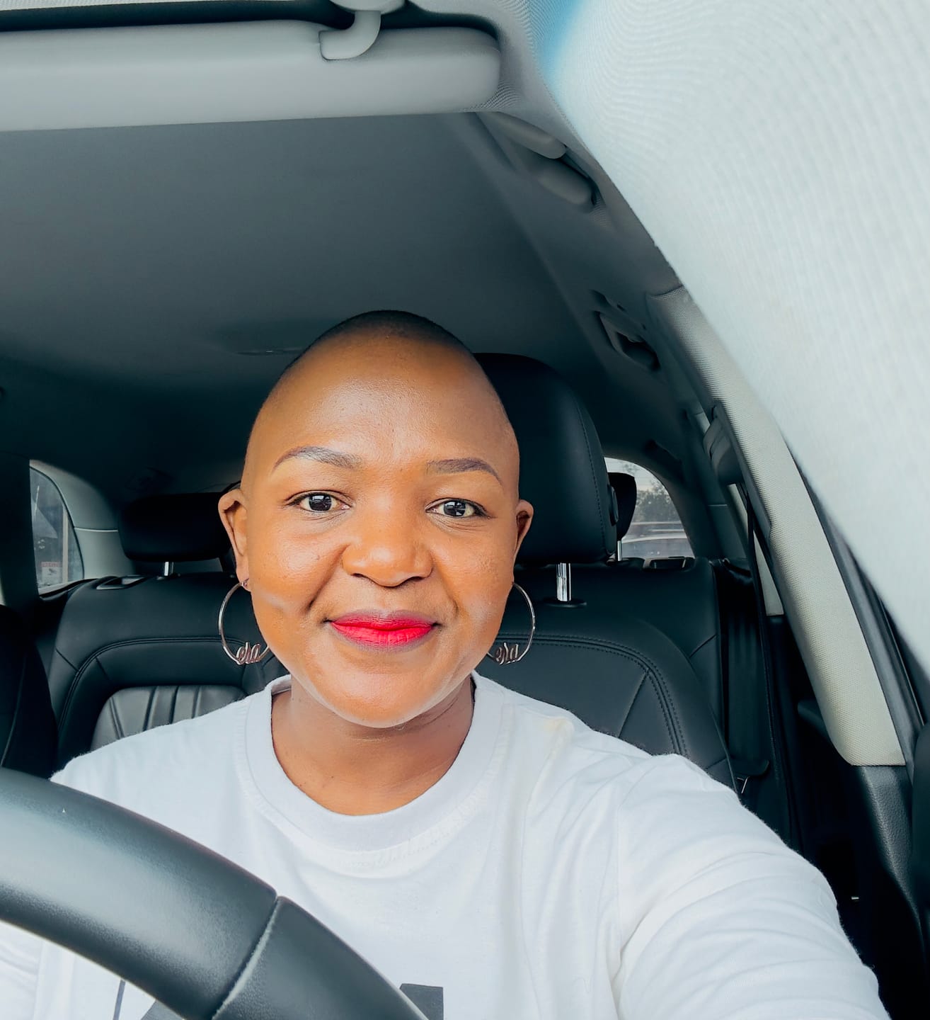 Customer photo review of Silver Precious Era Logo Hoops
