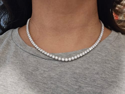 Customer photo review of M & Co. Diamond Tennis Necklace