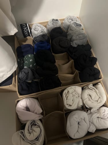 Customer photo review of Qoolish 4-Pack Undergarments Drawer Organizers (Available in 5 Colors)