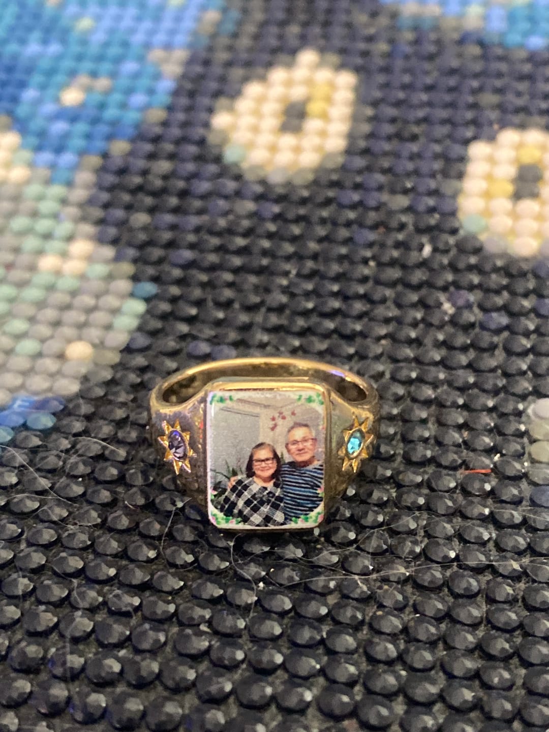 Customer photo review of Personalized Photo Birthstone Custom Ring