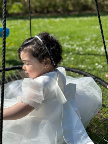 Customer photo review of White Baby Girl Summer Baptism  Dress Toddler Birthday Party Princess Dress
