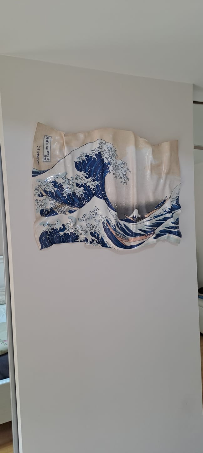 Customer photo review of Tableau froissé - La Grande Vague de Kanagawa