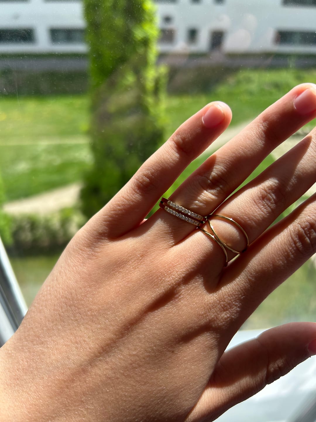 Customer photo review of Lines Ring | 18K vergoldet