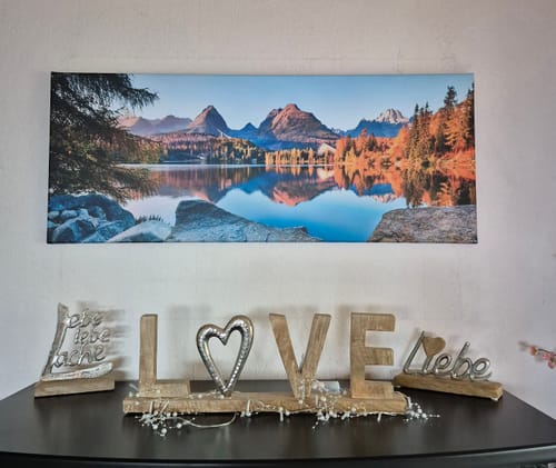 Customer photo review of Leinwandbild | Abendszene mit Bergen und See | Panorama