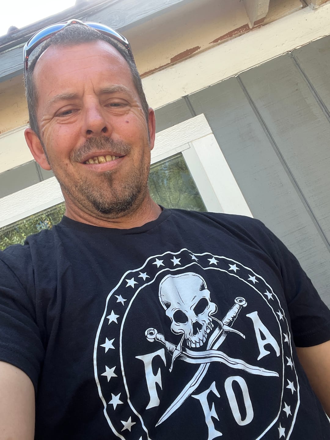Customer photo review of FAFO Skull & Dagger T-Shirt