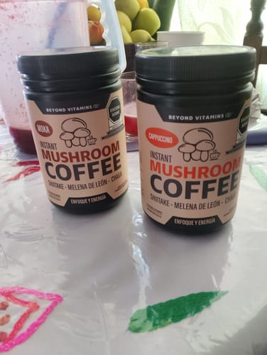 Customer photo review of Café Soluble con Hongos Melena de León, Shiitake y Chaga - 27 porciones - Sabor Moka