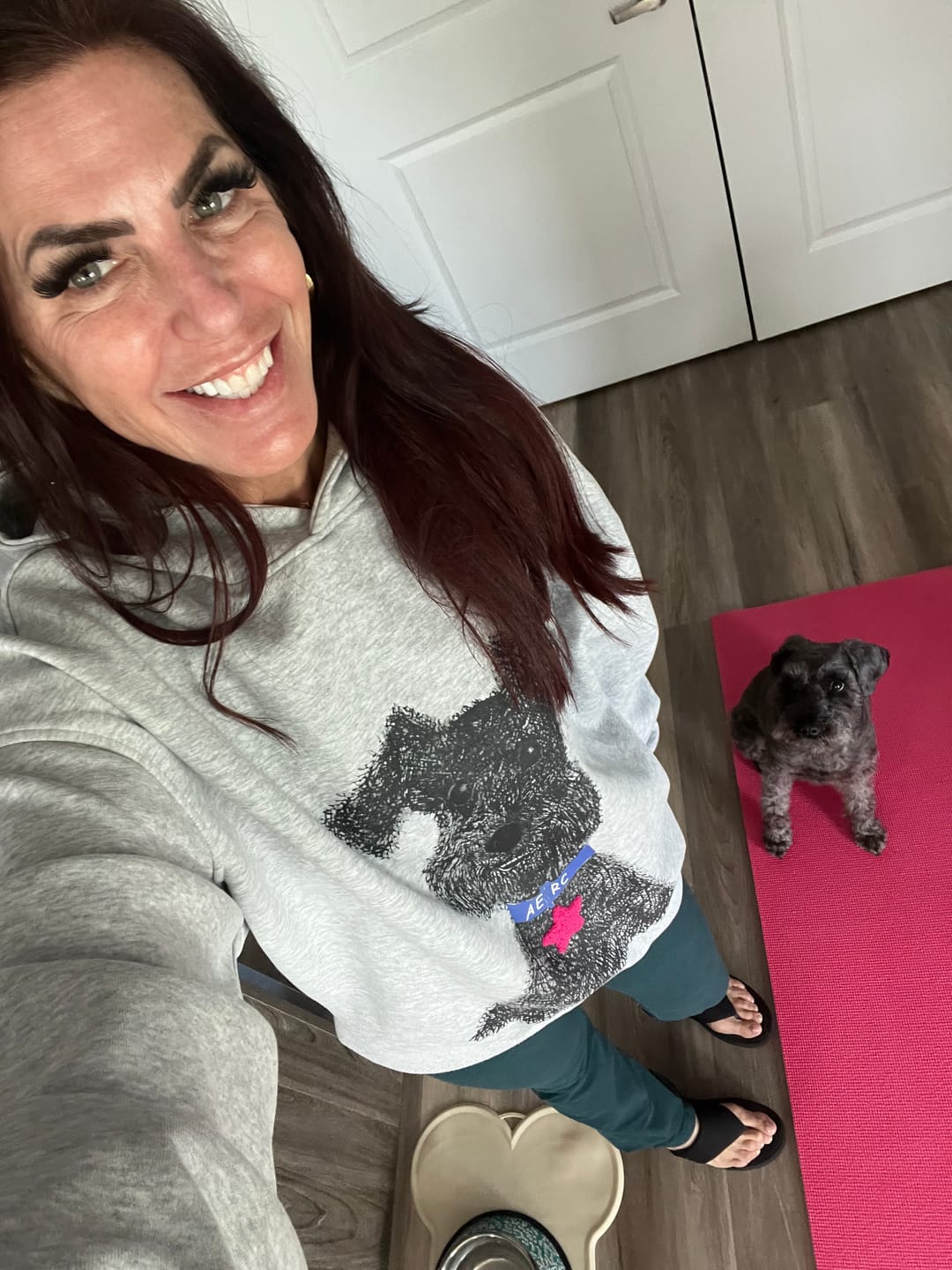 Customer photo review of Aelfric Eden Oversized Graffiti Dog Graphic Hoodie