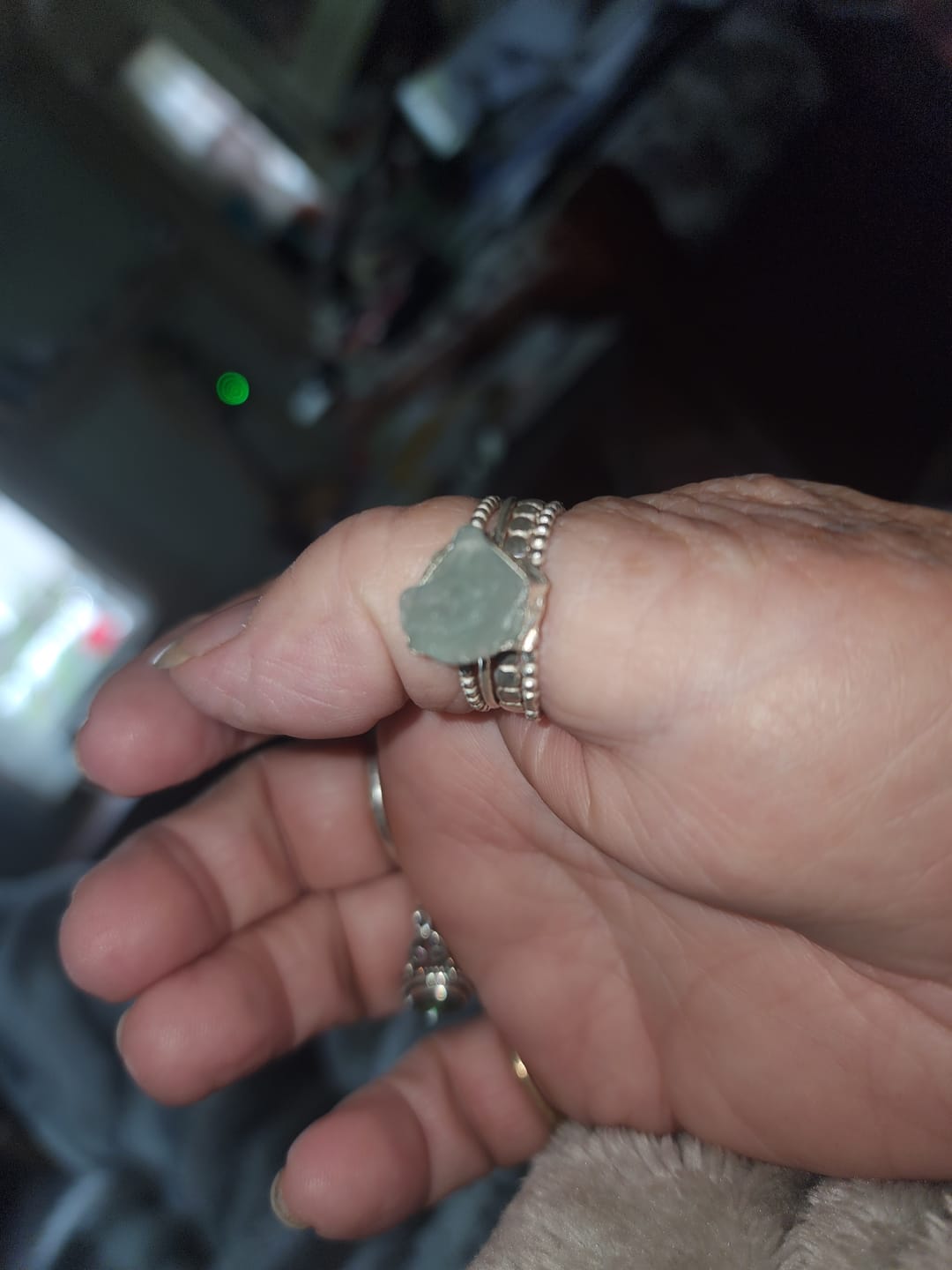 Customer photo review of Aquamarine Stacking Ring Set Sterling Silver