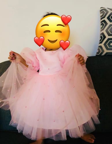 Customer photo review of Cute Baby Girl Polka Dots Dress Toddler Pageant First Birthday Princess Dress