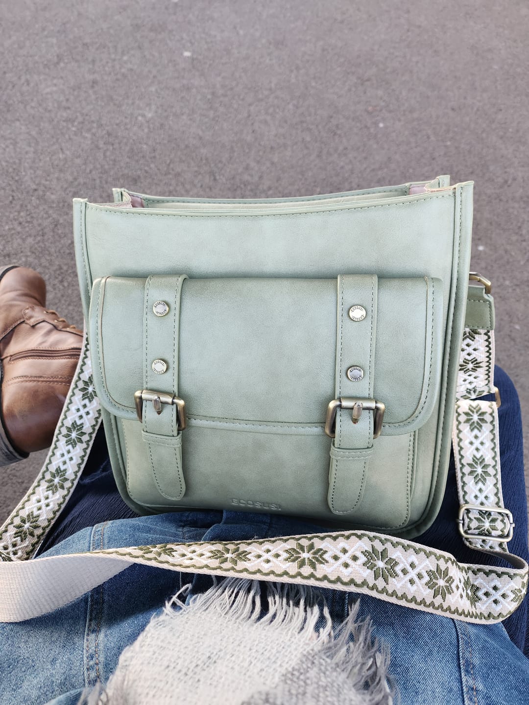 Customer photo review of Sophie Vegan Leather Everyday Crossbody Bag