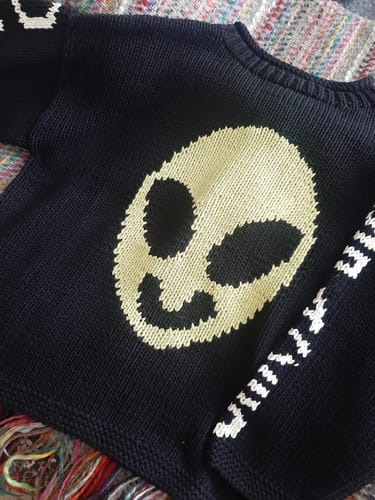 Customer photo review of Spaced Out Hand Knit Jumper