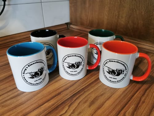 Customer photo review of TassenExpress - Becher Keramik Tasse mit Logo bedruckt 325ml Firmenlogo