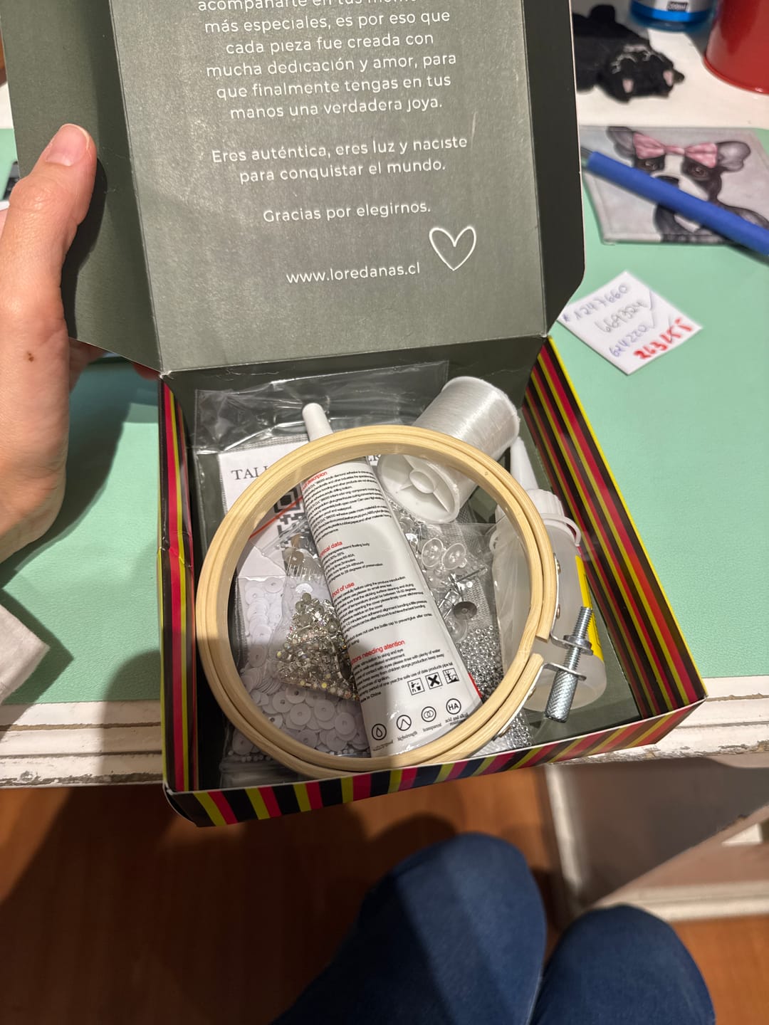 Customer photo review of Taller Aros Bordados Alas Cherub + Kit de materiales (L004)