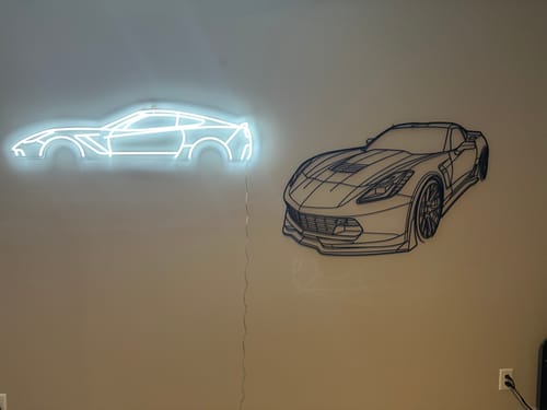 Customer photo review of Corvette C7 Z06 Angle Silhouette Metal Wall Art