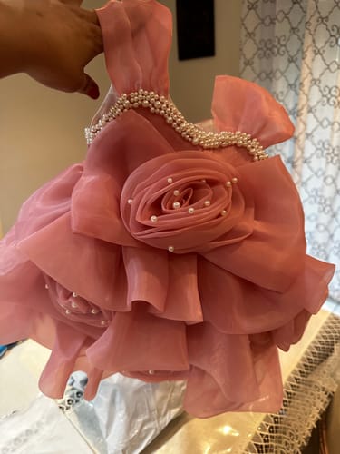 Customer photo review of Elegant Baby Girls Pink Flower Girl One-year-old Princess Toddler Beauty Pageant Dress