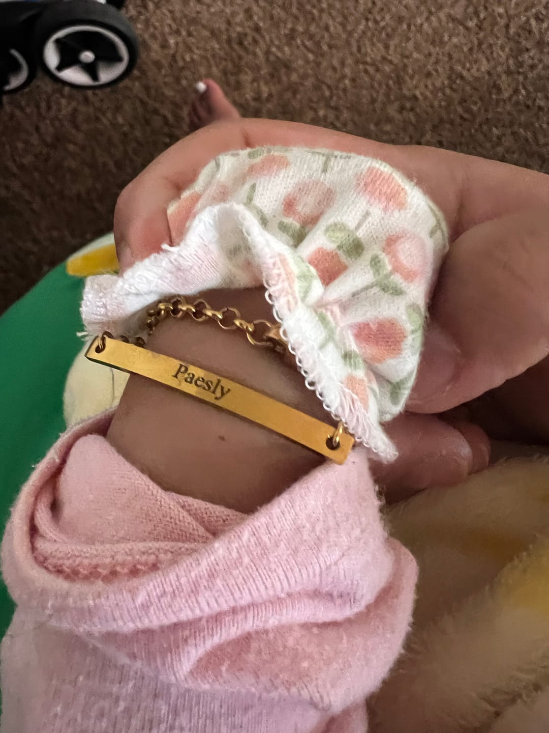Customer photo review of Engraved Bar Cuban Link Bracelet