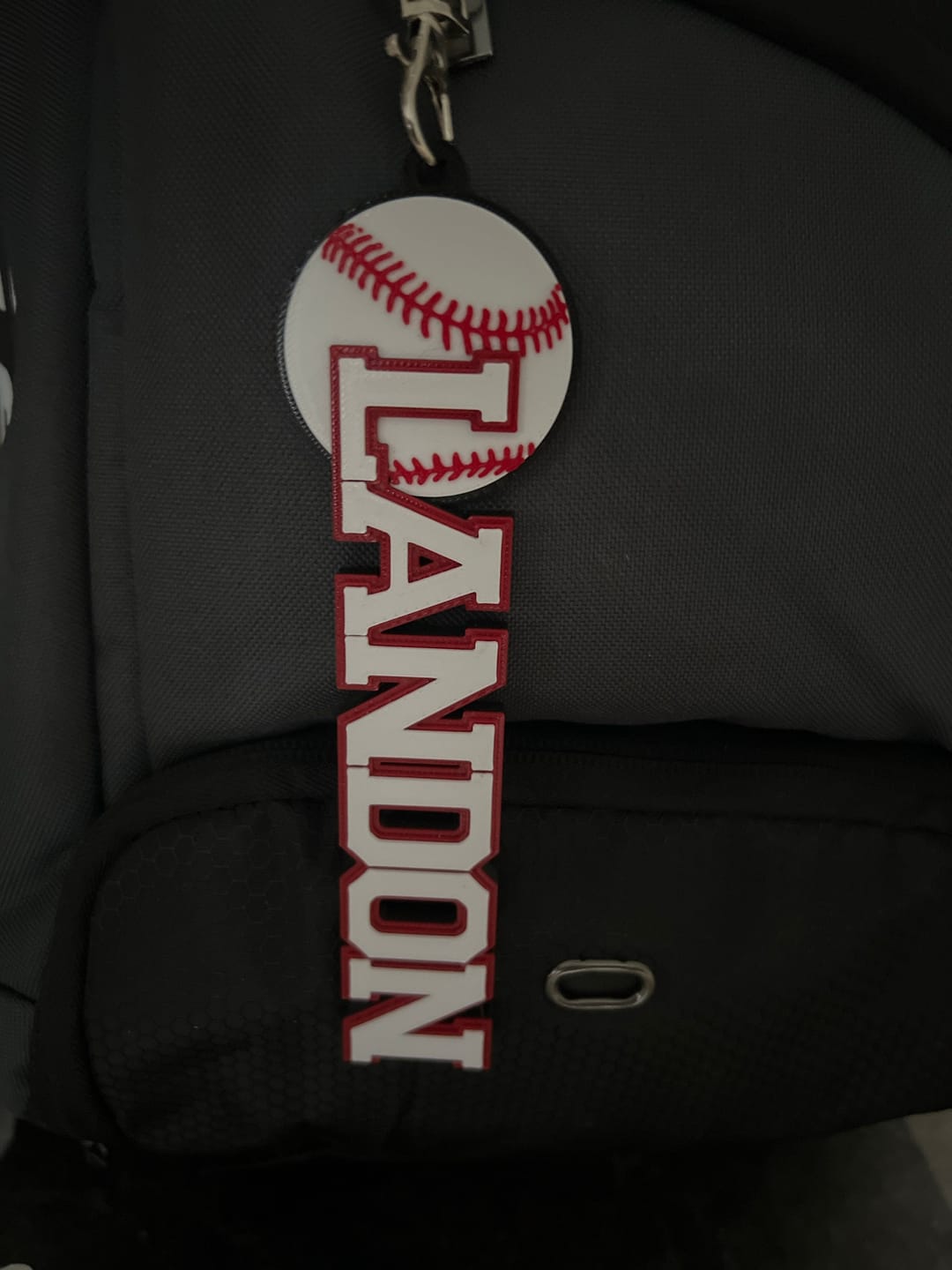 Customer photo review of Personalized Baseball Bag Tag - Team and Player Gift