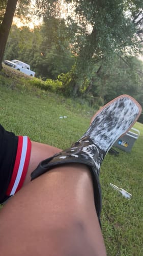 Customer photo review of Genuine Cowhide Boots - Square Toe