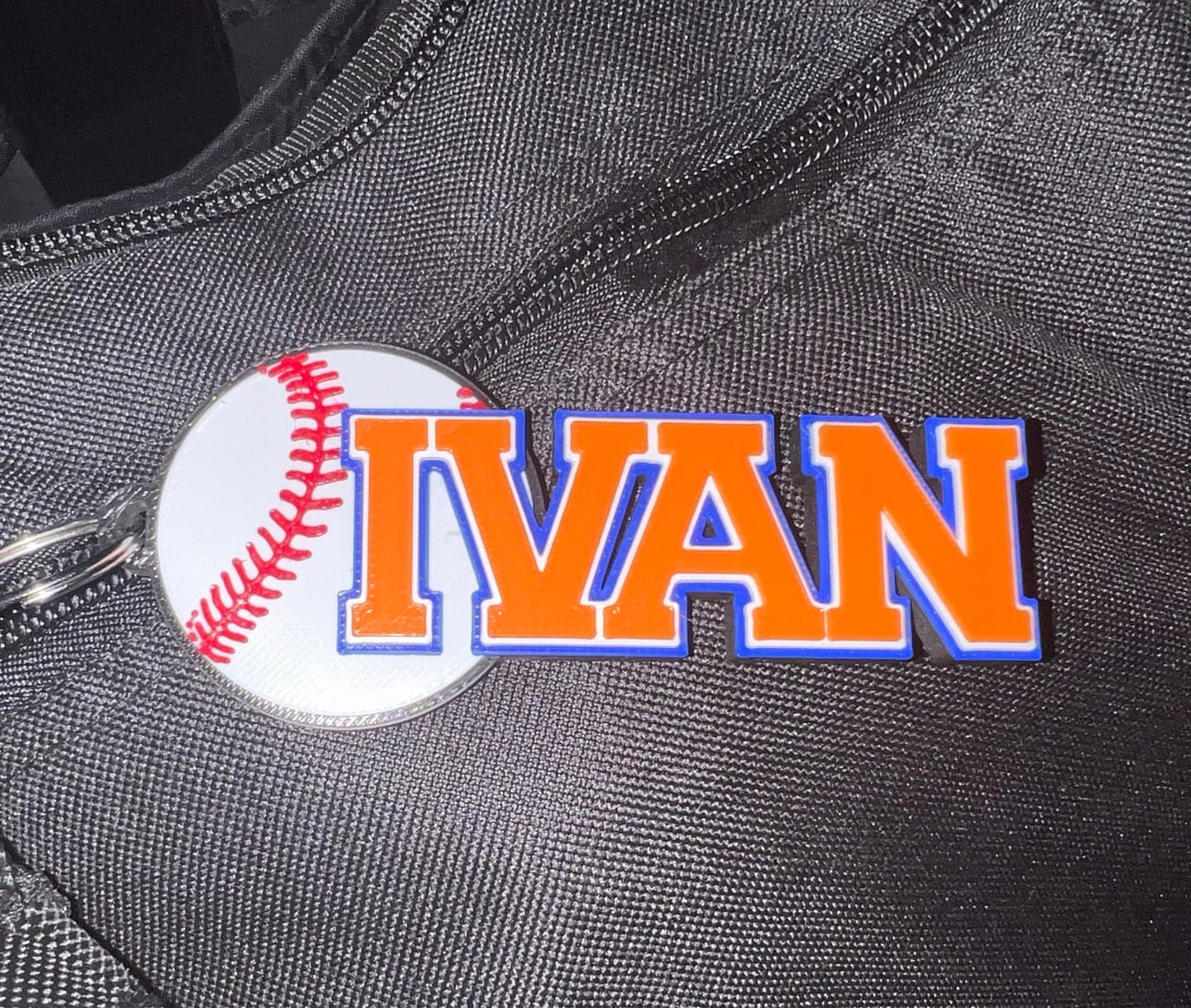 Customer photo review of Personalized Baseball Bag Tag - Team and Player Gift