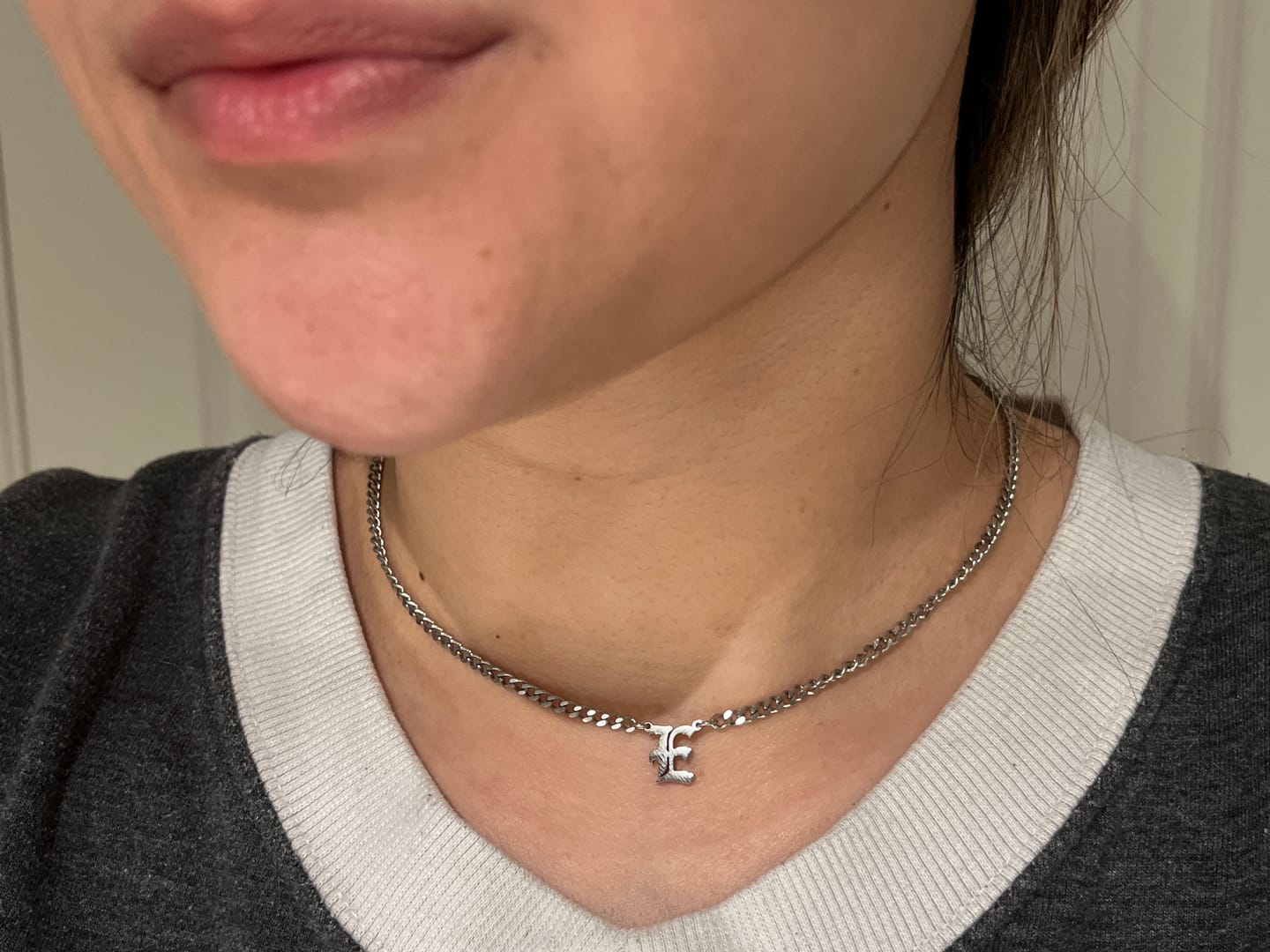 Customer photo review of Cuban Initial Necklace
