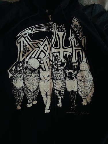 Customer photo review of Death - Kittens - Deluxe Zipper Hoodie