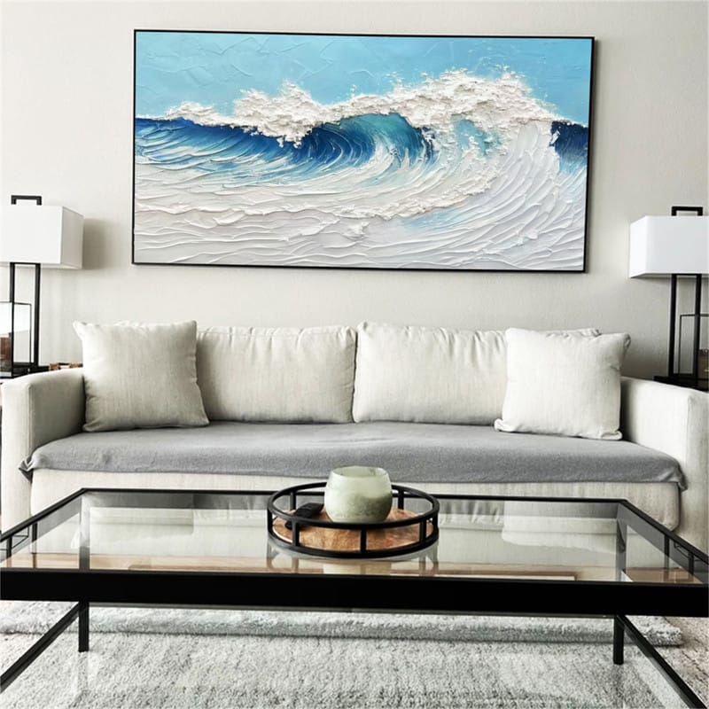 Customer photo review of Ocean And Sky Textured Painting Canvas #OS010