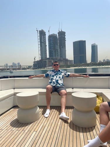 Customer photo review of Men's Summer Casual Floral Button Up Short Sleeve Holiday Cool Beach Shirt