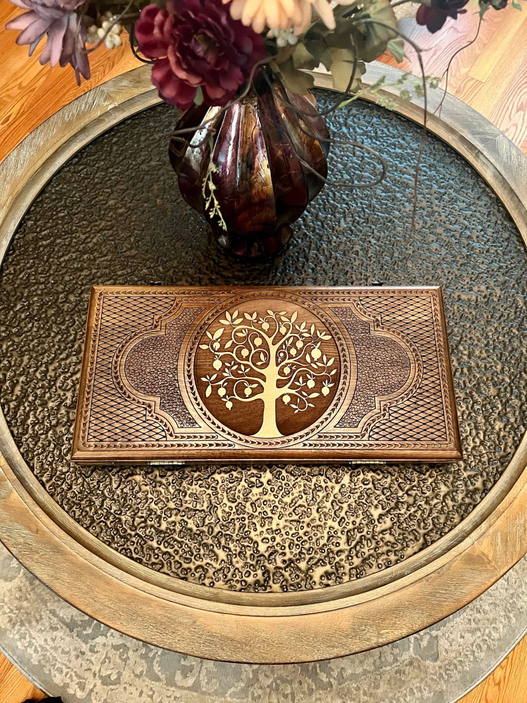 Customer photo review of Backgammon set Armenian - Pomegranate Tree of Life
